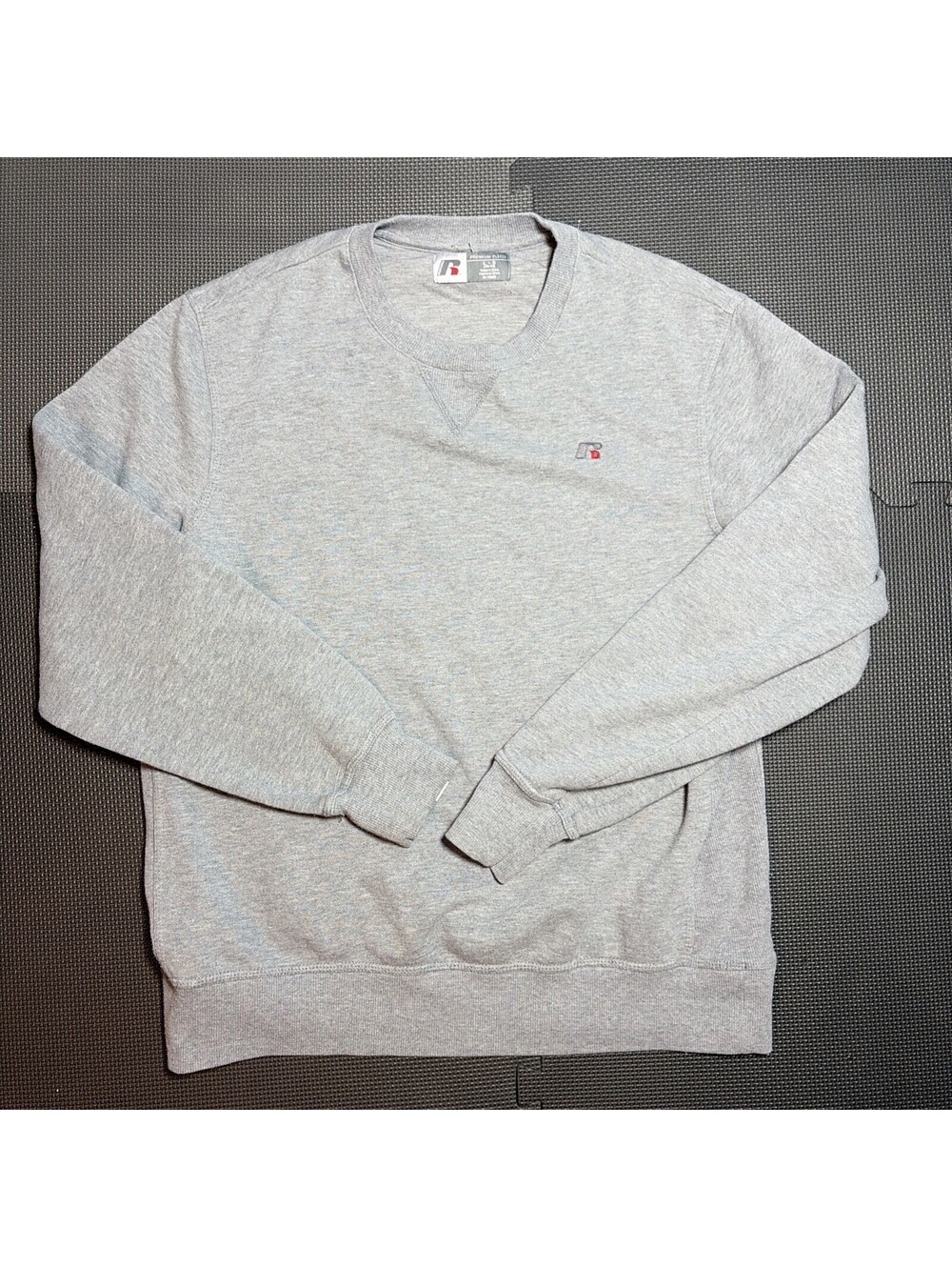 Vintage Grey Russell Athletic Pullover Sweatshirt Size Large Made In USA Gray